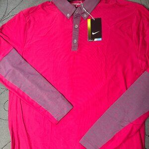NIKE GOLF TOUR PERFORMANCE #646 FLAMINGO PINK & LAVANDER POLO SHIRT SIZE L MEN $